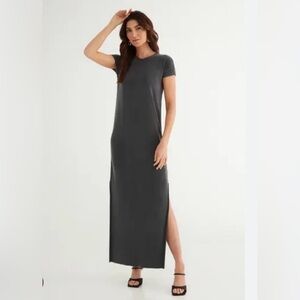 Eileen fisher jersey knit Grey dress Medium